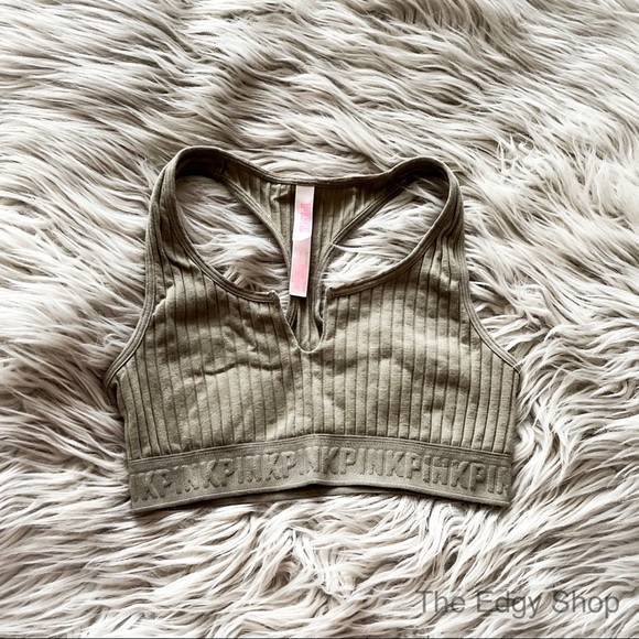 PINK Victoria's Secret Other - PINK VS | Ribbed Cotton Logo Bralette Racerback
